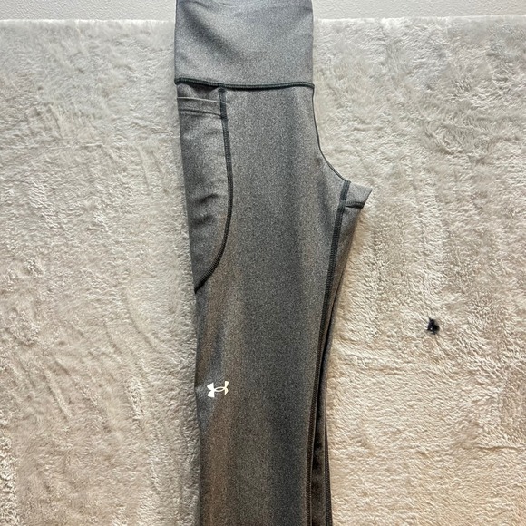Under Armour Women's Gray HeatGear High Rise Compression Athletic Leggings - Picture 6 of 8